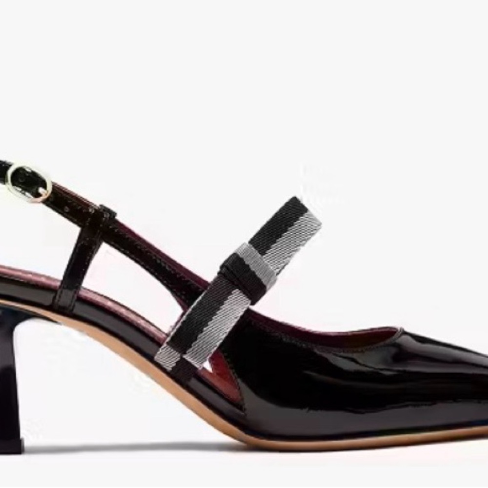 Kate Spade Black Patent Maritza  Leather Heels - Picture 2 of 10